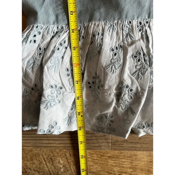 The Great Camelia Top Spaghetti Straps Size Large Tank Blue Cropped Eyelet NEW‎ - Picture 13 of 14